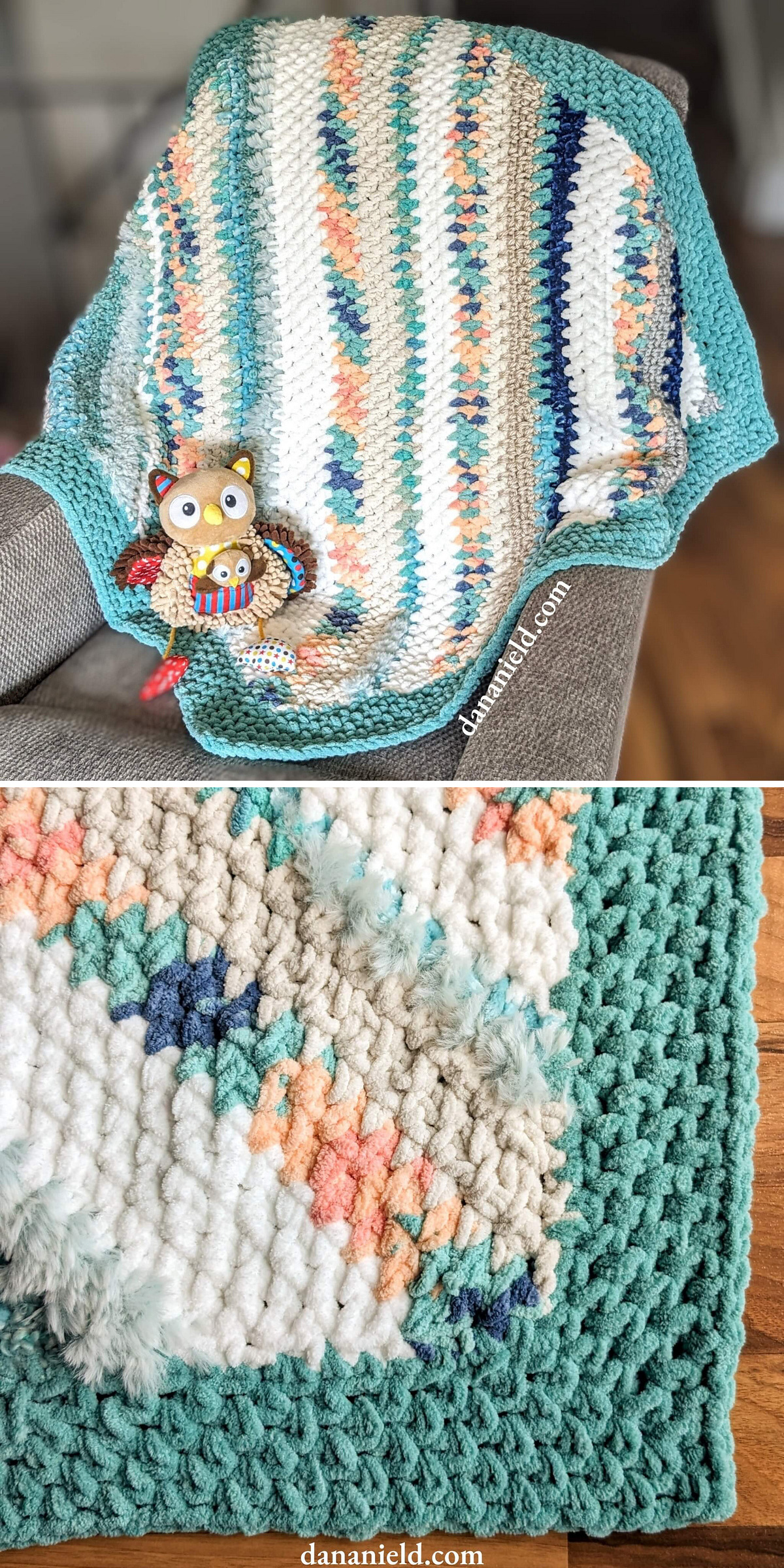 Super Bulky C2C Moss Stitch Baby Blanket