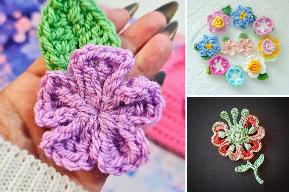 Free Crochet Flower Applique Patterns